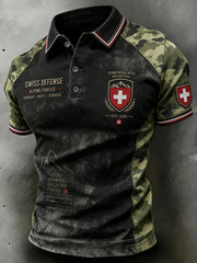 Kurzarm-Polos hirt für Männer mit militärischem Tarnmuster