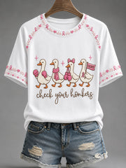 Damen-T-Shirt mit dem Aufdruck „Check Your Honkers“