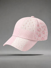 Rosa Blumenmuster lässiger Unisex-Hut