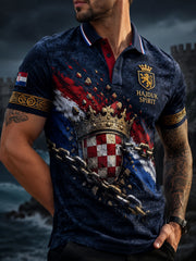 Kroatisches Hajduk Spirit-Themed-Kunstdruck-Polos hirt für Männer