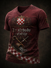 Herren-T-Shirt mit Kunstdruck im kroatischen Hajduk-Stil