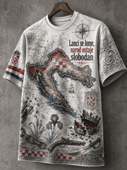 Herren-Hajduk-Spirit-Patriotisches Kunstprint-T-Shirt