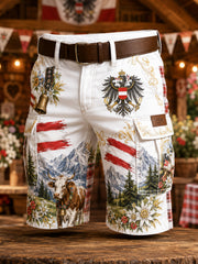 Herren-Shorts mit künstlerischen Prints, inspiriert von der österreichischen ländlichen Kultur
