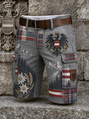 Herren-Shorts mit künstlerischen Prints, inspiriert von der österreichischen ländlichen Kultur