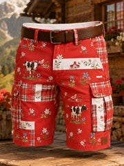 Herren-Shorts mit künstlerischen Prints, inspiriert von der österreichischen ländlichen Kultur