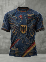 Herren-Raglan-T-Shirt im Vintage-Stil mit kurzen Ärmeln und Adler-Print