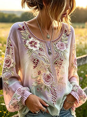 Elegantes Damen-Oberteil aus Baumwolle und Leinen