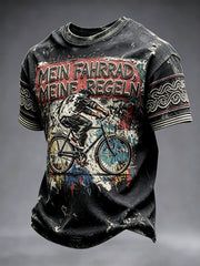 Herren-T-Shirt im deutschen Radsport-Stil mit cooler Graffiti-Optik, lässig und retro