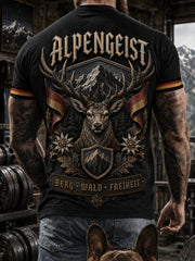 Retro deutsches kulturelles und künstlerisches Print Casual T-Shirt