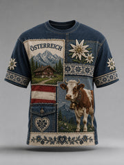Herren-T-Shirt mit Kunstdruck im österreichischen Landhausstil