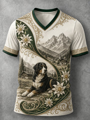 Herren-T-Shirt mit Kunstdruck im österreichischen Landhausstil