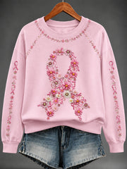 Damen-Sweatshirt mit Brustkrebs-Print