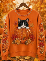 Damen-Herbst-Sweatshirt mit Tiermuster