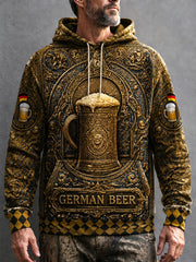 Herren Retro Deutsches Oktoberfest 3D-gedrucktes lässiges Kapuzen-Sweatshirt