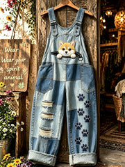 Damen-Tier-Hund-Kunst bedruckte Riemen hose