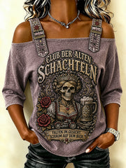 Frauen-Funny-Oktoberfest-Print Bierliebhaber 3/4-Ärmel-T-Shirt