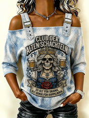 Frauen-Funny-Oktoberfest-Print Bierliebhaber 3/4-Ärmel-T-Shirt