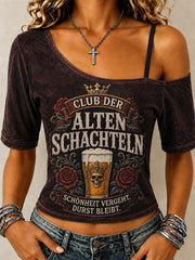 Lustiges Freizeit-T-Shirt für Damen mit Oktoberfest-Print