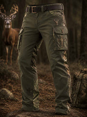 Herren Vintage traditionelle Rentier muster bedruckte Arbeits hose