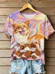 Damen-T-Shirt mit V-Ausschnitt und schulterfreiem Design sowie kurzen Ärmeln – STOPPT TIERVERBRAUCH