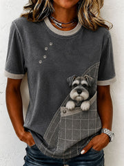 Frauen schöne Schnauzer Filz Kunst T-Shirt