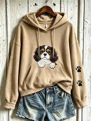 Damen niedliches Hunde muster gedruckt Casual Hoodie