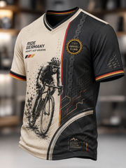 Herren-T-Shirt mit V-Ausschnitt zur Fahrradkultur