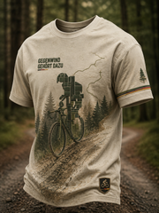 Herren-T-Shirt mit kurzen Ärmeln im Stil der deutschen Radfahrkultur