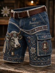 Herren-Shorts im österreichischen Landhausstil mit Cargotaschen