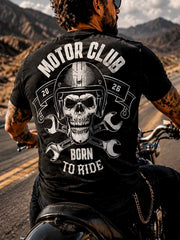 Herren-Vintage-T-Shirt mit Motorradmuster