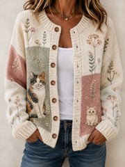 Damen Cardigan Casual Animal Art Print