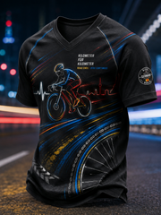 Herren-T-Shirt mit V-Ausschnitt im Stil der deutschen Radfahrerkultur