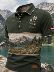 Herren-Hemd mit kurzen Ärmeln im österreichischen Landhausstil