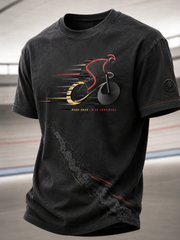 Herren-T-Shirt mit kurzen Ärmeln im Stil der deutschen Radfahrkultur