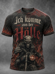 Herren-T-Shirt mit kurzen Ärmeln, Vintage-Slogan und grafischen Prints