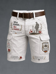 Herren Vintage militärisch inspirierte bedruckte geschnittene Cargo hosen