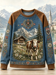 Frauen Österreich ische ländliche Kultur Raglan Ärmel Sweatshirt