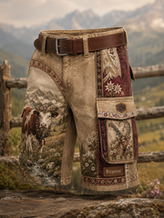Herren-Shorts im österreichischen Landhausstil mit Cargotaschen