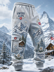 Herrenhose mit alpinem Gedenk-Graphic-Print