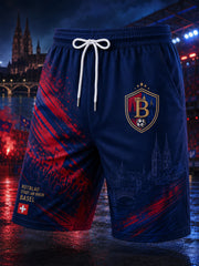 Sportliche Shorts mit fußballinspiriertem Print für Herren