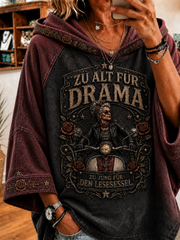 Frauen-Hoodie mit humorvollem Spruch und kurzen Ärmeln