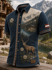 Herren-Hemd mit kurzen Ärmeln im österreichischen Landhausstil