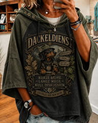 Frauen-Hoodie mit humorvollem Spruch und kurzen Ärmeln