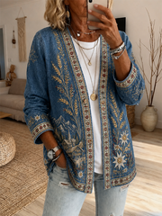 Frauen Österreich ische ländliche Kultur Denim Casual Cardigan