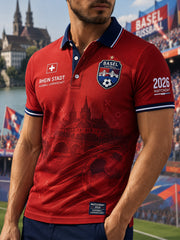 Herren-Fußballclub-Graphic-Polo-Shirt mit kurzen Ärmeln