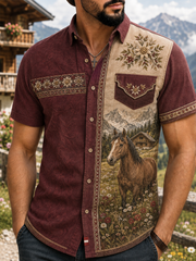 Herren-Hemd mit kurzen Ärmeln im österreichischen Landhausstil