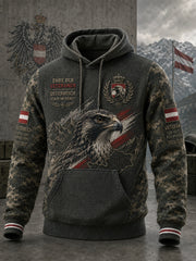 Herren-Vintage-Longsleeve-Sweatshirt im militärinspirierten Design mit grafischem Waffelstrickmuster