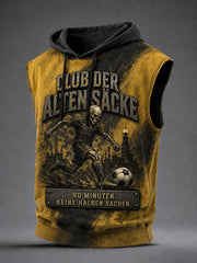 Lustiges ärmelloses Kapuzensweatshirt für Herren mit Fußballfan-Print