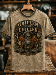 Herren-T-Shirt mit humorvollem Spruch und kurzen Ärmeln