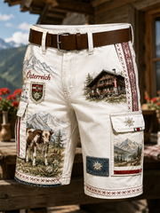 Herren-Shorts im österreichischen Landhausstil mit Cargotaschen